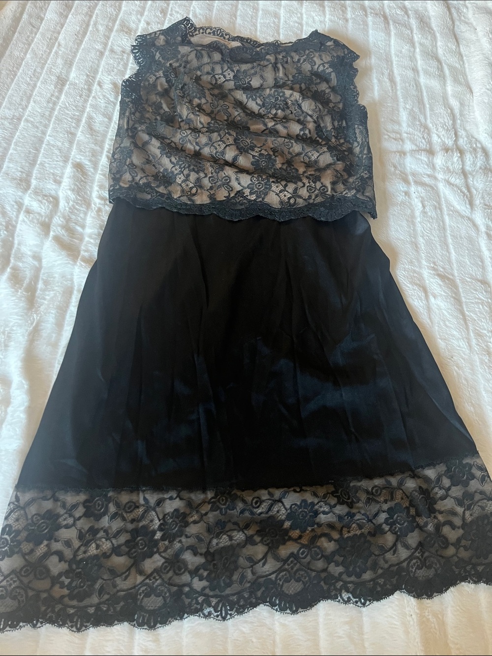Gossard Artemis Vintage Nylon Lingerie Dress and Black Lace from the 60s